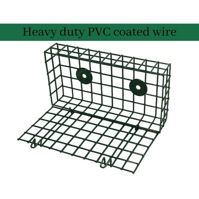 Green PVC Coated Double Suet Bird Feeder Cage
