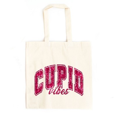 City Creek Prints Cupid Vibes Canvas Tote Bag - 15x16 - Natural