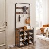 CAVINAS Hall Tree with 5 Hooks Simple Coat Rack with Shoe Rack and Bench for Entryway - 4 of 4