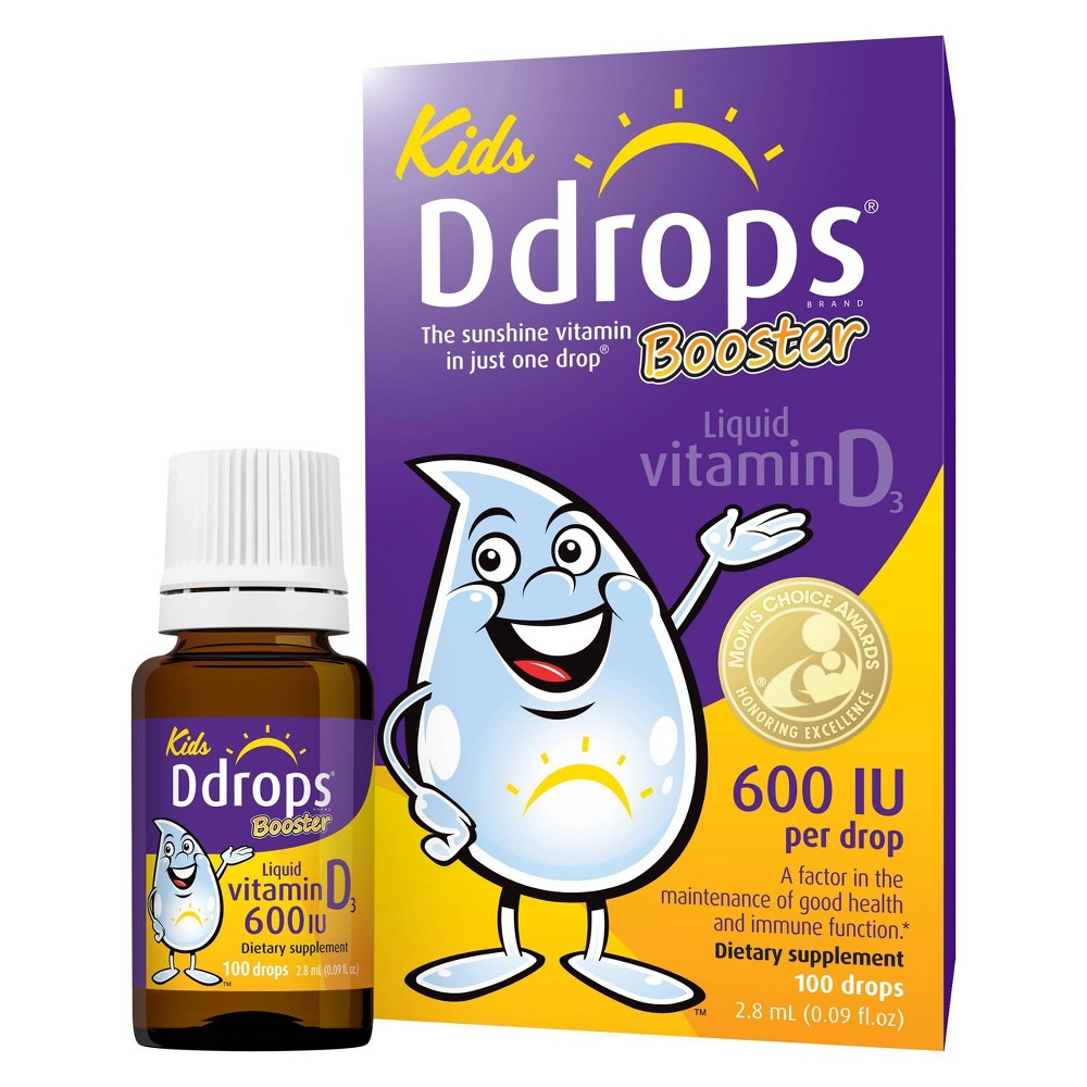 Photos - Vitamins & Minerals Ddrops Booster Kids Vitamin D Organic Liquid Drops 600 IU - 0.09 fl oz