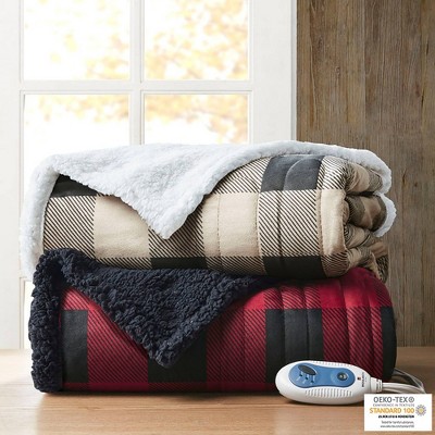 Tan Mink to Berber Electric Heated Throw Blanket