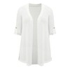 Women's Plus Size Open Front Hollow Out Crochet Knit 3/4 Sleeve Side Slits Lightweight Cardigans - GRACE & GRANDEUR - 4 of 4