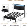 Full Bed Frames Grey Upholstered Headboard with Shelves Metal Platform Bed with 2 Under-Bed Storage (Fabric Drawer on Wheels) No Box Spring Needed - 3 of 4
