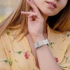 HTUTWOO Floral Engraved Apple Watch Band, Silicone Glossy Wildflower Strap 38/40/41/42/44/45/49mm for iWatch Series 10 9 8 7 6 5 4 3 2 1 SE Ultra - 4 of 4