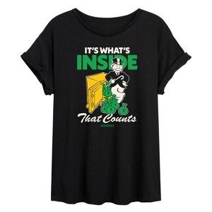 Women's - Monopoly - Its Whats Inside That Counts Oversized Graphic T-Shirt - 1 of 4
