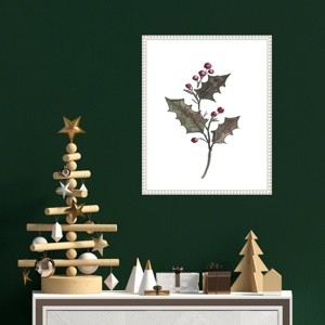 Amanti Art 16"x20" December Holly by Amanda Cook Framed Canvas Wall Art Print - 1 of 4