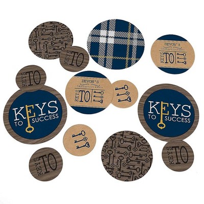 Big Dot of Happiness Grad Keys to Success - Graduation Party Giant Circle Confetti - Graduation Party Decorations - Large Confetti 27 Count