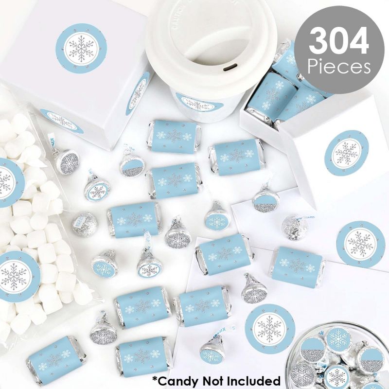 Big Dot of Happiness Winter Wonderland - Snowflake Holiday Party and Winter Wedding Candy Favor Sticker Kit - 304 Pieces, 2 of 9