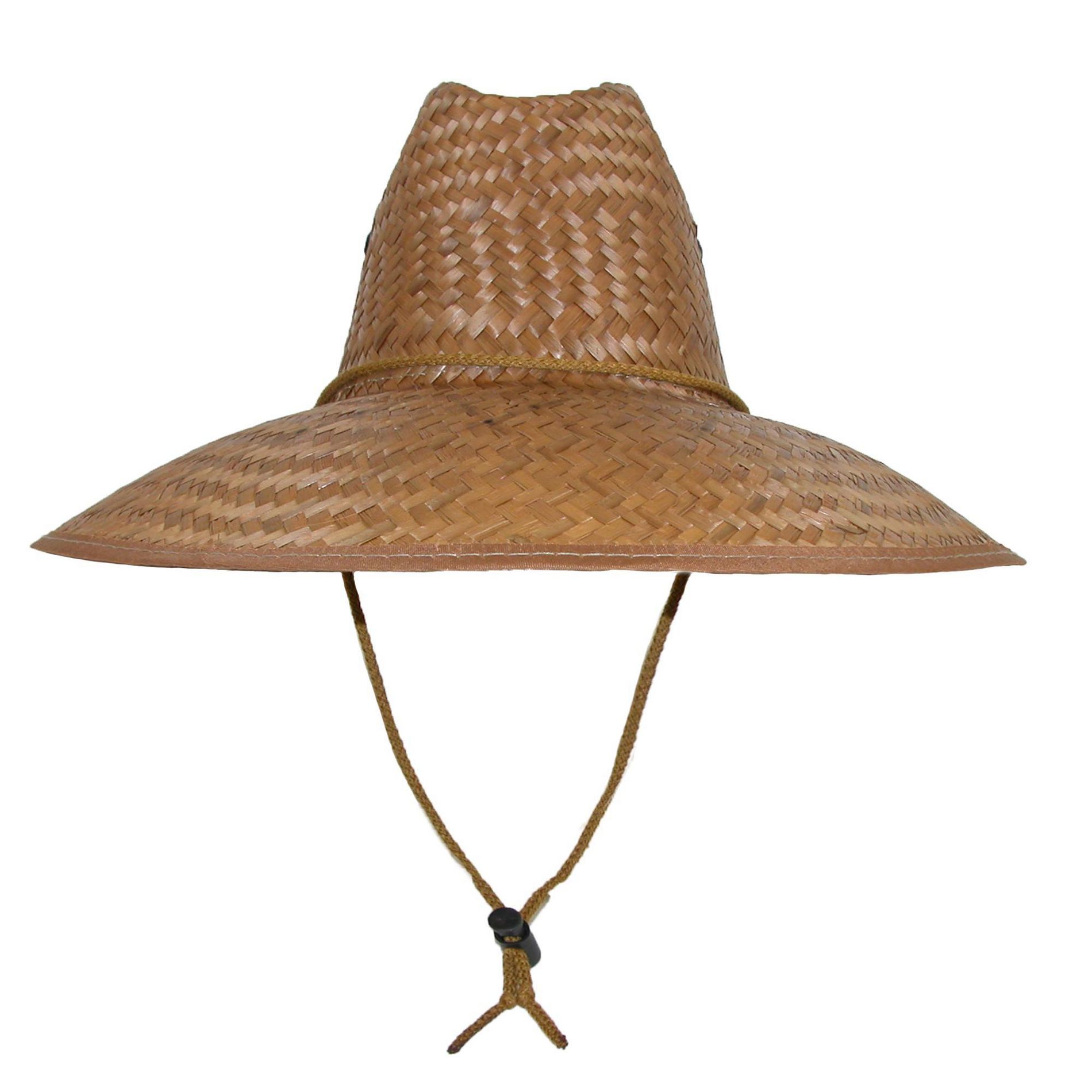 CTM Palm Straw Lifeguard Hat with Wide Brim