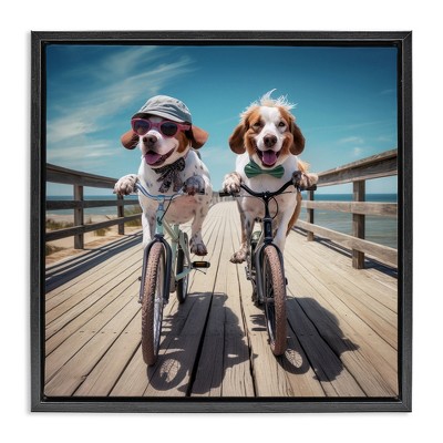 Stupell Industries Coastal Bicycle Dogs, 25" x 25"