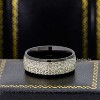 Jewelry Avalanche 8mm Dome Black IP Honeycomb & Meteorite Inlay Tungsten Carbide Mens Wedding Band - 3 of 4