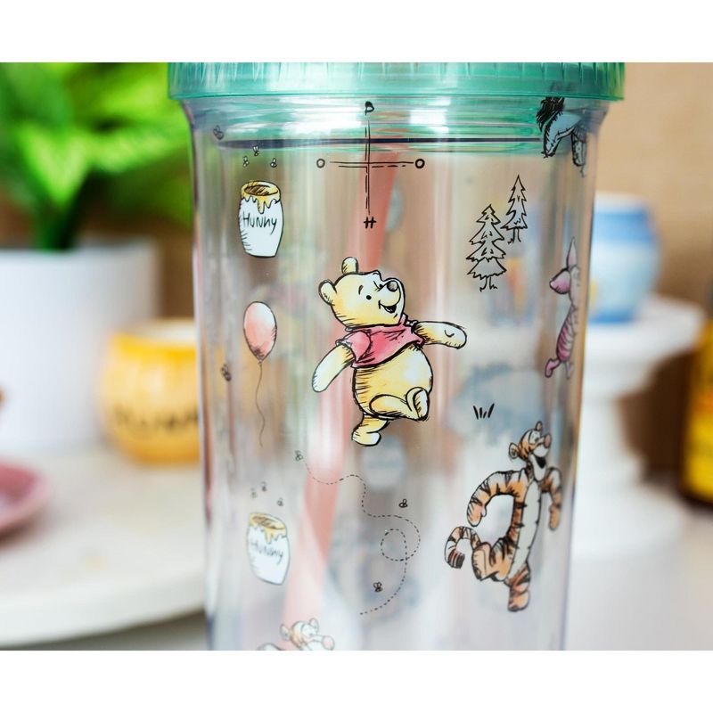 Silver Buffalo Disney Winnie the Pooh Character Toss Acrylic Carnival Cup with Lid and Straw, 5 of 7