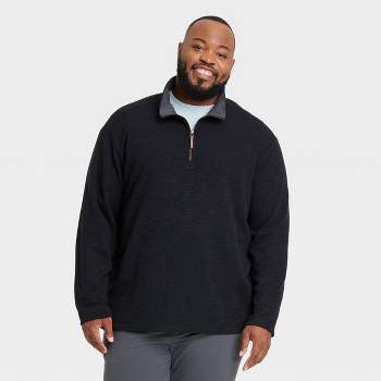 Men's Big Cotton Fleece Hooded Sweatshirt - All In Motion™ Black
