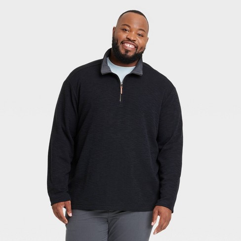 Men's Big & Tall Quarter-zip Sweatshirt - Goodfellow & Co™ Black 3xl :  Target