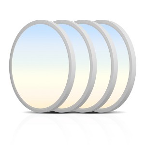 4Pack Ultra Slim LED Flush Mount Ceiling Light, 15.7Inch 32W, 5 Color Options, IP44 Waterproof for Bedroom, Kitchen, Hallway, Bathroom(White) - 1 of 4