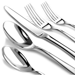 Itopfox 40-Piece Stainless Steel Silverware Set for 8, Heavy Duty Flatware Cutlery Set with Mirror Polished Forks, Knives, Spoons, Dishwasher Safe - 1 of 4