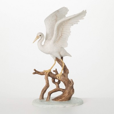 Sullivans 19" Large Resin Shorebird Figure, White