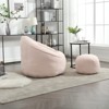 FURNIinspire Bedding Bean Bag Sofa Chair High Pressure Foam, Padded Foam Padding Compressed Bean Bag With Footrest, Pink, 18.1"*17.7"*13" - 3 of 4