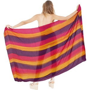 LA LEELA Women's Bikini Sarong Swimsuit Cover up Summer Wraps Skirt Bathing suit Swimwear Beach Wrap Skirts for Women One Size Gold, Tie Dye Design - 1 of 4