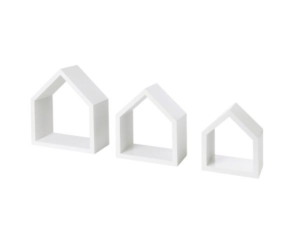 Dolle Lodge Set Floating Wall Shelves - 3 Piece Set - White