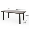 68'' Aluminum Dining Table, Modern Industrial Outdoor Patio Dining Table,  Rectangle Table Dining With Steel Frame-Coolbibila - 4 of 4