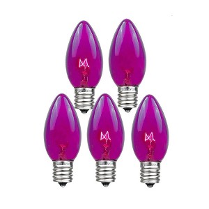 Novelty Lights Twinkle C9 Incandescent Traditional Vintage Christmas Replacement Bulbs 25 Pack - 1 of 4