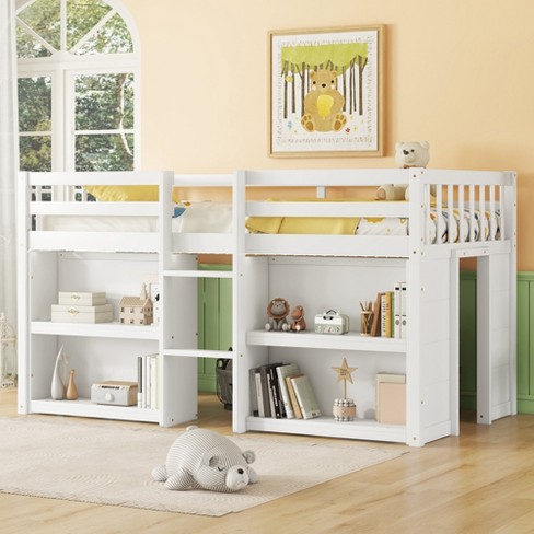 Twin white loft bed sales