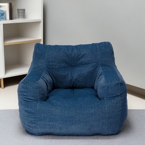 ROOMTEC Bean Bag Chair, Velvet Tufted Foam Accent Lazy Sofa Chair Floor Couch Chair - 1 of 4