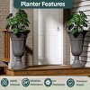 Syemin Planters 2PCS 23" Outdoor Indoor Flower Pot Tall Planters with Drainage Hole, Heavy-Duty Classic Large Flower Pots, Gray, 15.76"*15.76"*23.64" - 4 of 4
