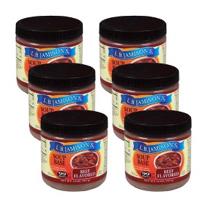 L.B. Jamison's Beef Flavored Soup Base - Case of 6/14 oz - 1 of 3