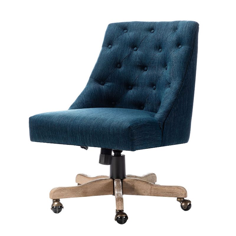 Estelle Velvet Task Chair Upholster Office Chair Swivel Home Desk Chair | Karat Home, 1 of 12