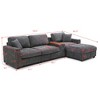 120.3"W L-Shaped Sectional Sofa, Comfy Cloud Couch with 360° Swivel Tray, USB Ports, Storage Armrest, Cup Holders & Ottoman - ModernLuxe - 3 of 4