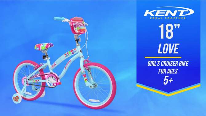 Kent Love Sidewalk 18&#34; Kids&#39; Bike - Teal Blue, 2 of 10, play video
