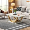 Hommoo Modern Coffee Table, Mid Century Center Table with Faux Marble Veneer - 4 of 4