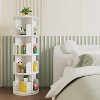 FurnitureR 360° Rotating Bookcase, 4-Tier Spinning Corner Book Shelf, Display Organizer for Small Space, Storage Rack for Office, Living Room, White - 2 of 4
