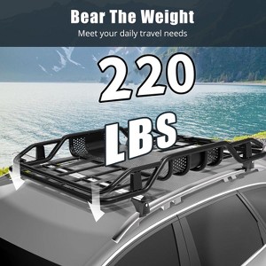 Roof Rack Cargo Basket, 220LBS Capacity 63”x43”x6.3” – Lightweight Anti-Rust Roof Rack for SUVs/Cars/Trucks Road Trips Outdoor Activities - 1 of 4