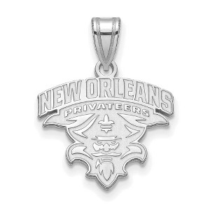 Black Bow Jewelry 10k White Gold New Orleans Privateers NCAA Medium Pendant - 1 of 3