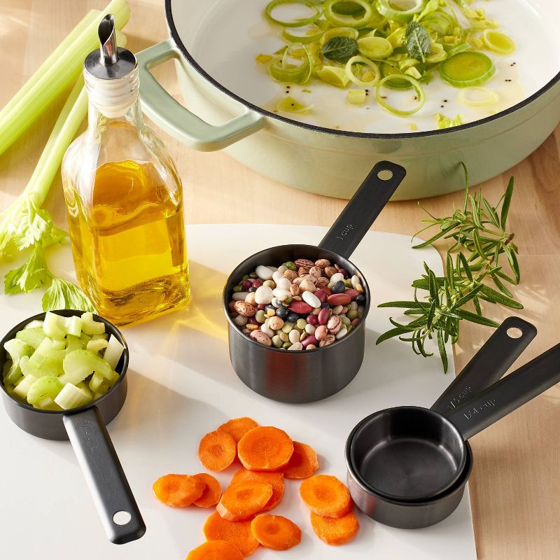 4pc Stainless Steel Measuring Cups - Figmint™, 3 of 5