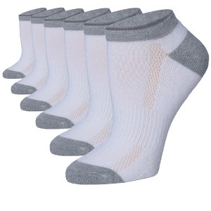 Women's 6 Pack Athletic Cushioned Comfort Running Pearl Grey Hiking Socks For Women - 1 of 1