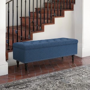 Arceso 51 Inch  Bedroom Bench，Fabric Upholstered Entryway Bench with Wooden Legs, Bench for Bedroom, Entryway, Living Room - 1 of 4