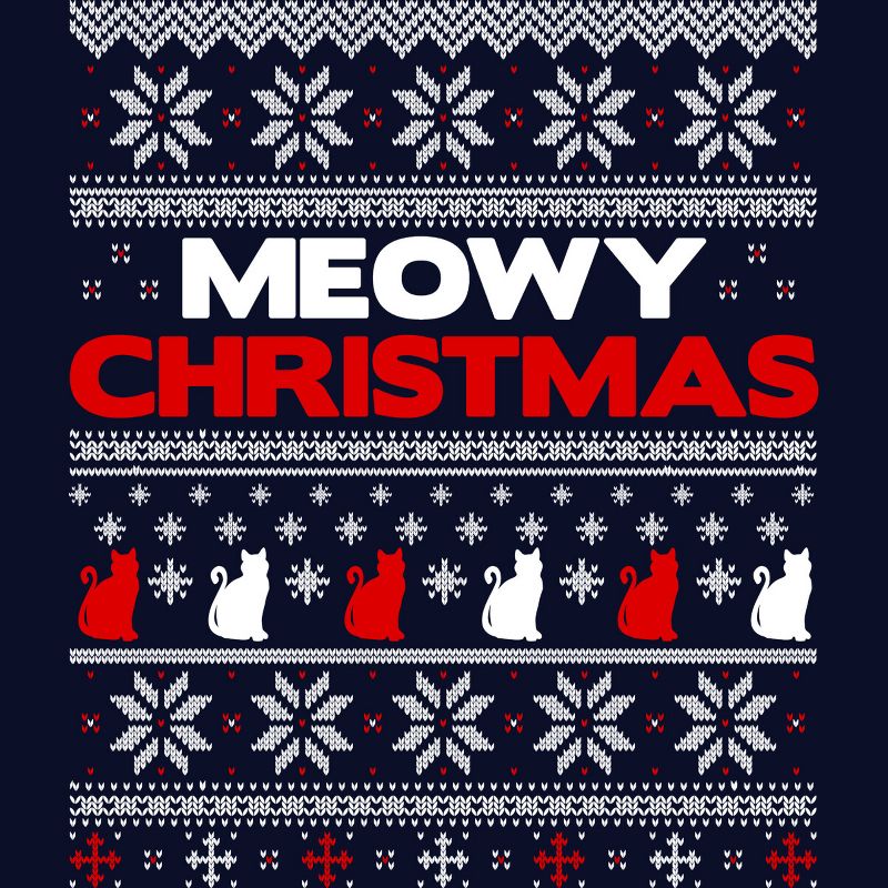 Junior's Design By Humans Meowy Christmas Funny Xmas Gift Shirt By thebluebabi T-Shirt, 2 of 4