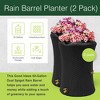 Good Ideas Impressions 50 Gallon Nantucket Outdoor Home Rain Barrel Water Storage Collector with Garden Planter and Brass Spigot, Black (2 Pack) - 3 of 4