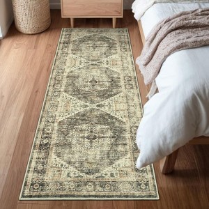 Rug - Non-Slip Stain-Resistant Indoor Carpet Foldable Ultra-Thin Vintage Floor Mat for Living Room, Bedroom Dining Room Nursery Office - 1 of 4