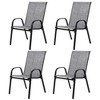 FURNIinspire Patio Seating Sets 4 Piece Patio Chairs, Garden Chairs With Breathable Fabric And Armrest High Backrest, Gray, 24.41“*24.41”*38.19“ - 4 of 4