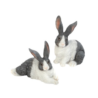 Gerson International Assorted Polyresin Bunny Figurines, Set of 2