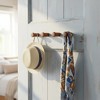 Akoasm 4-Piece Modern Natural Wood Wall Hook Set with Handcrafted Decorative Wooden Nails for Hanging Hats & Coats-Walnut - 3 of 4