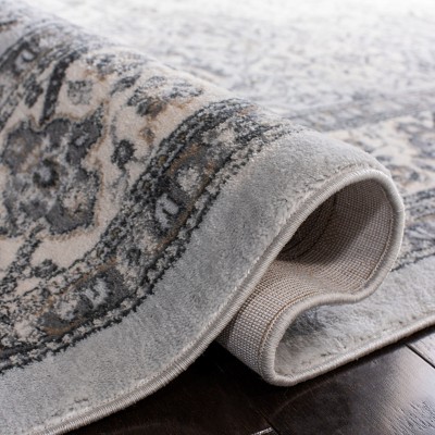 Isabella Dark Grey and Cream 3' x 5' Synthetic Area Rug