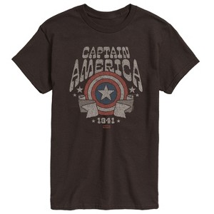 Men's - Marvel - Captain America Band Tee Style Short Sleeve Graphic T-Shirt - 1 of 3