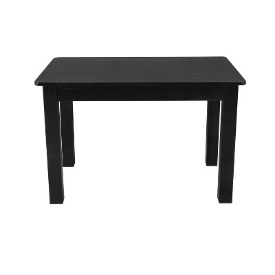 Black Rectangular Solid Pine Farmhouse Dining Table