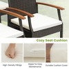 Costway 5PCS Patio Wicker Dining Set Cushion Acacia Wood Armchairs Table with Umbrella Hole - 4 of 4